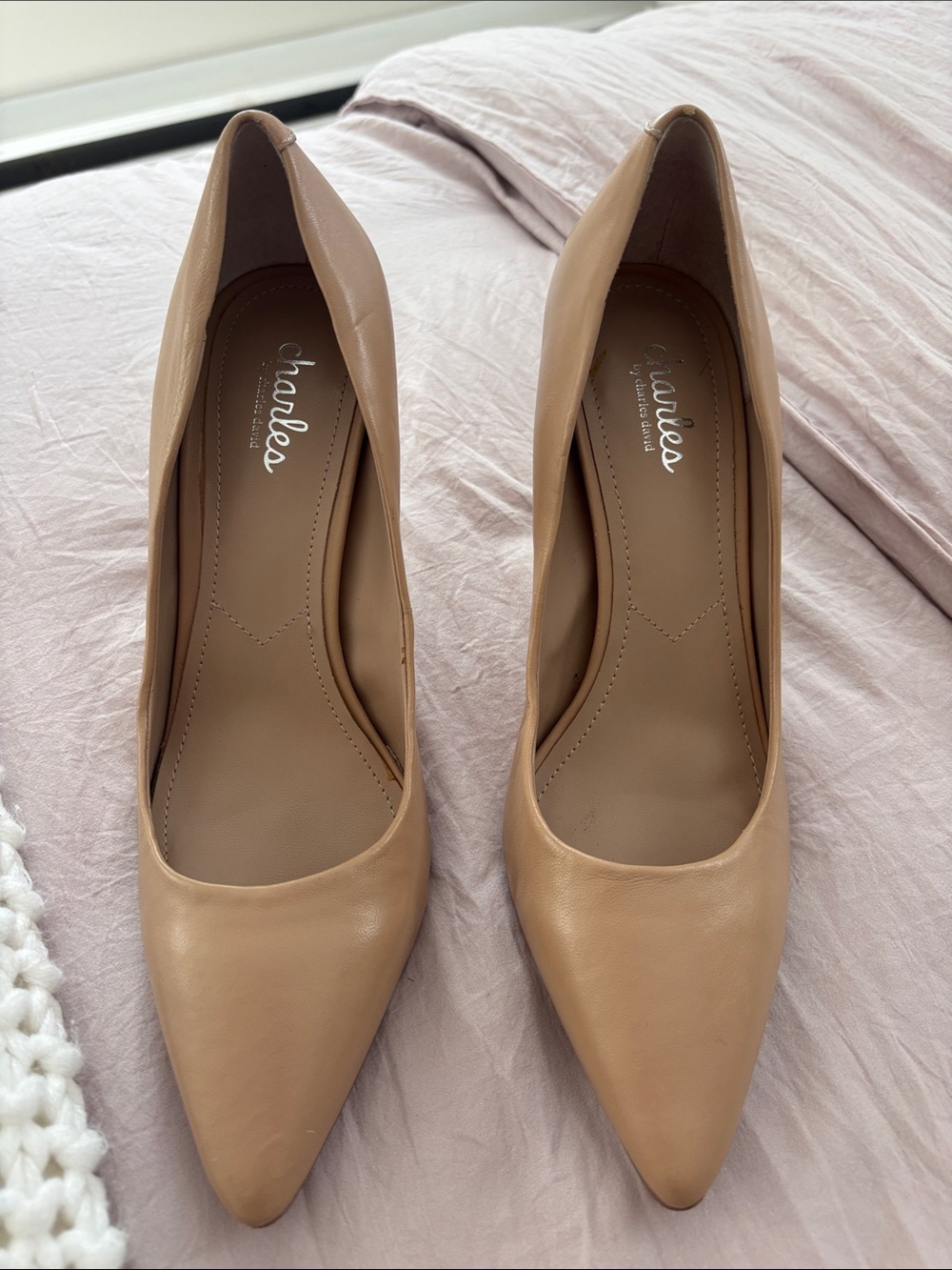 Charlies by Charlies David Nude Pointed-Toe Pumps